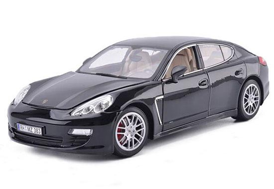 1:18 Scale Black / Red / Silver Die-Cast Porsche Panamera Model