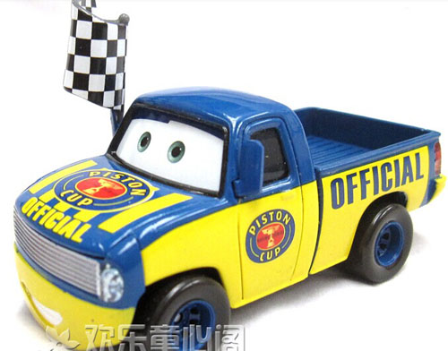 Kids Mini Scale Blue-Yellow Cartoon Die-Cast Pickup Truck Toy