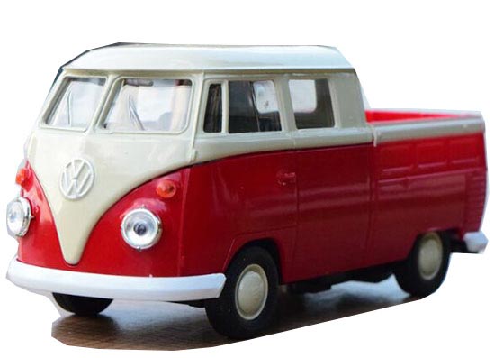 Welly 1:36 Scale Red-White VW T1 Double Cabin Pickup Truck Toy