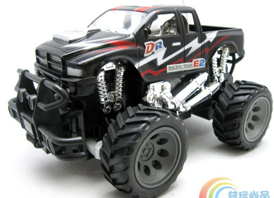 1:20 Scale Black /Orange Plastics Big Tires R/C Pickup Truck Toy