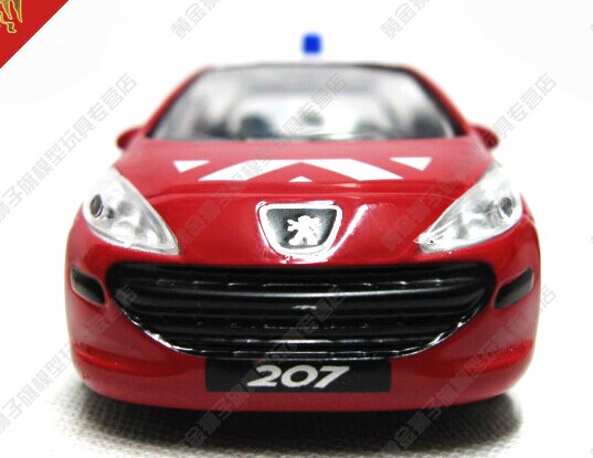 Red 1:43 Scale Kids Diecast Peugeot 207 Toy