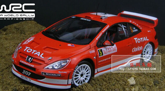 Red 1:18 Scale Solido WRC Racing Car Diecast Peugeot 307 Model