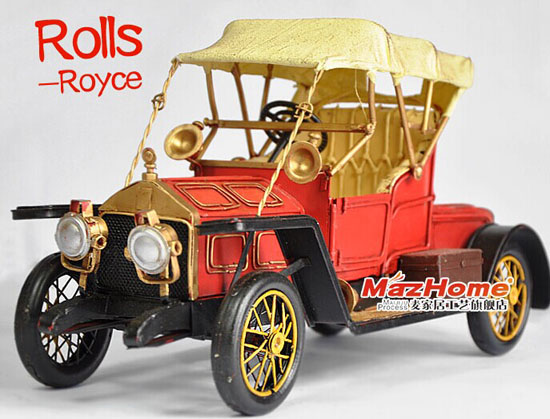 Vintage Style Red Medium Size Red Vintage Rolls-Royce Model