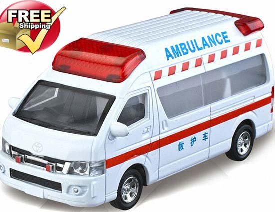 Kids 1:32 Scale White Toyota Ambulance Van Toy